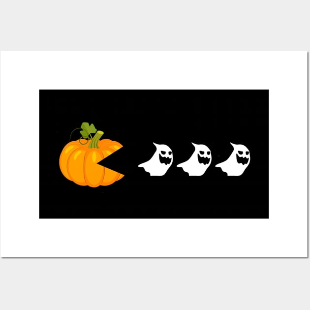 Halloween Pumpkin Eating Ghosts Funny Boys Girls Kids Gift  Wall Art by GoodArt